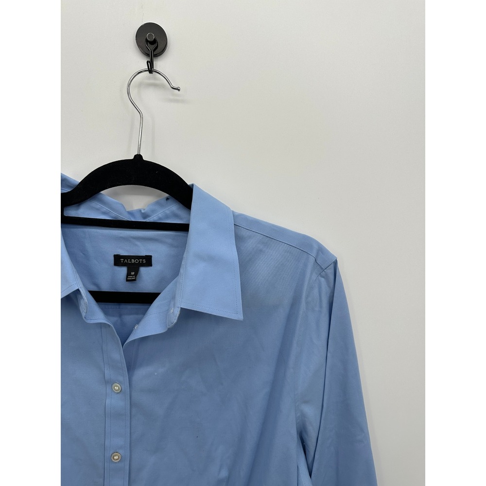 Talbots Womens Blue Button Down Dress Shirt Sz 18 Career Office Workwear Minimal - Picture 5 of 7